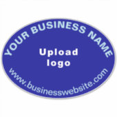 Website der Unternehmen zu Blue Large Oval Shape V Aufkleber (Vorderseite)