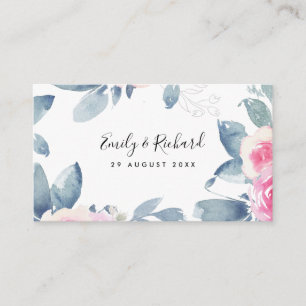 WEBSITE DER WEBSITE "BLAUE BLUE FLORAL WATERCOLOR VISITENKARTE