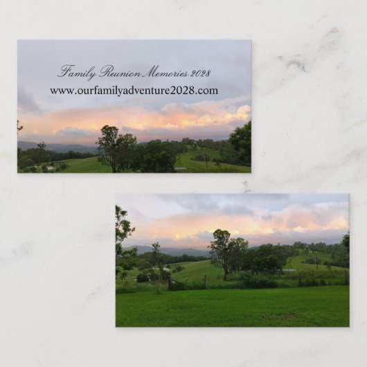 Website der Wiedersehen-Erinnerungen Visitenkarte (Vorne/Hinten)