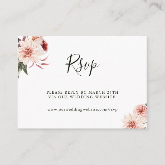 Website des Botanischen Blumengartens zur Hochzeit Begleitkarte (Vorderseite)