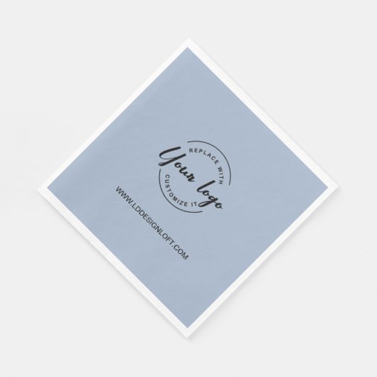 Website des Dusty Blue Custom Business Company Log Serviette (Ecke)