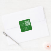 Website des Emerald Green QR Code Business-Logos Quadratischer Aufkleber (Umschlag)