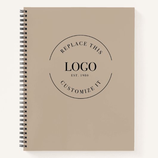 Website des Firmenlogos Minimalistisch Beige Notizblock (Vorderseite)