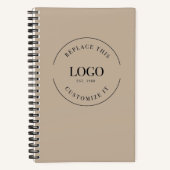 Website des Firmenlogos Minimalistisch Beige Notizblock (Vorderseite)