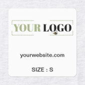 Website des Firmenlogos oder Größe Kleidungsstück Etiketten (Design 1)