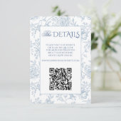 Website des französischen Blue Floral Toile QR-Cod Begleitkarte (Stehend Vorderseite)