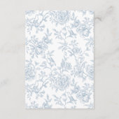Website des französischen Blue Floral Toile QR-Cod Begleitkarte (Rückseite)
