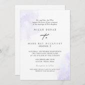 Website des modernen Lavendels Watercolor Splash I Einladung (Vorne/Hinten)