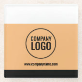 Website des modernen Logos von White Peach Black C Glasuntersetzer (Vorderseite)