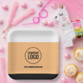 Website des modernen Logos von White Peach Black C Pappteller (Party)