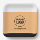 Website des modernen Logos von White Peach Black C Pappteller (Vorderseite)