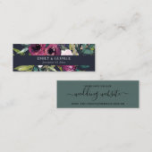 WEBSITE DES NAVY BLUSH BURGUNDY FLORAL BUNCH WEDSI MINI VISITENKARTE (Vorne/Hinten)