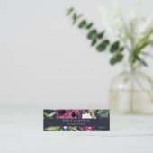 WEBSITE DES NAVY BLUSH BURGUNDY FLORAL BUNCH WEDSI MINI VISITENKARTE (Stehend Vorderseite)