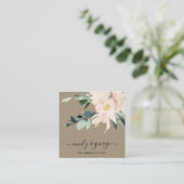 WEBSITE DES RUSTIKISCHEN BLUSH KRAFT FLORAL BUNCH QUADRATISCHE VISITENKARTE (Stehend Vorderseite)