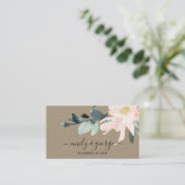 WEBSITE DES RUSTIKISCHEN BLUSH KRAFT FLORAL BUNCH  VISITENKARTE (Stehend Vorderseite)