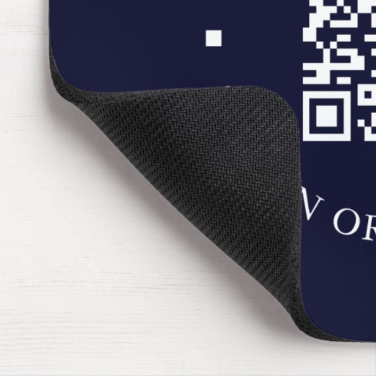 Website des Unternehmens Link QR Code Navy Blue Bu Mousepad (Ecke)