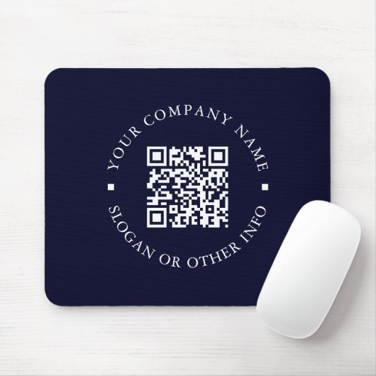 Website des Unternehmens Link QR Code Navy Blue Bu Mousepad (Mit Mouse)