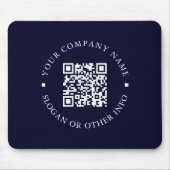 Website des Unternehmens Link QR Code Navy Blue Bu Mousepad (Vorne)
