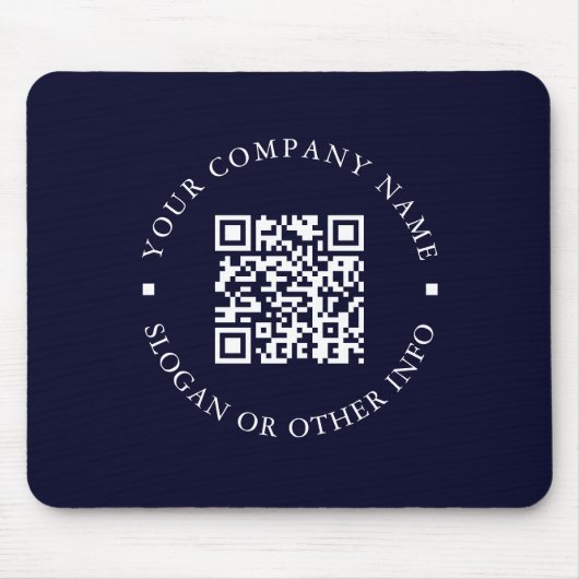 Website des Unternehmens Link QR Code Navy Blue Bu Mousepad (Vorne)