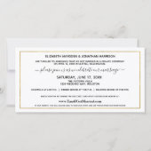 Website Einfach elegant Black & Gold Nur verheirat Ankündigung (Rückseite)