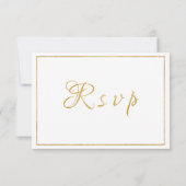 Website Elegante Gold Script Wedding/Empfang UAWG RSVP Karte (Rückseite)