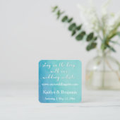 Website-Erinnerung für Hochzeiten aquamarin/blau Begleitkarte (Stehend Vorderseite)