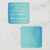 Website-Erinnerung für Hochzeiten aquamarin/blau Begleitkarte (Vorne/Hinten)