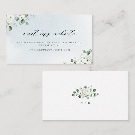 Website Eukalyptus grün Platzkarte (Vorne/Hinten)