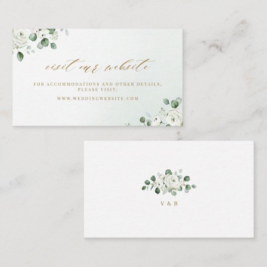 Website Eukalyptus grün Platzkarte (Vorne/Hinten)