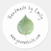 Website Eukalyptus Leaf Small Craft Business Runder Aufkleber (Vorderseite)