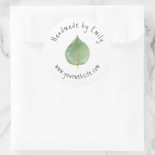 Website Eukalyptus Leaf Small Craft Business Runder Aufkleber (Tasche)