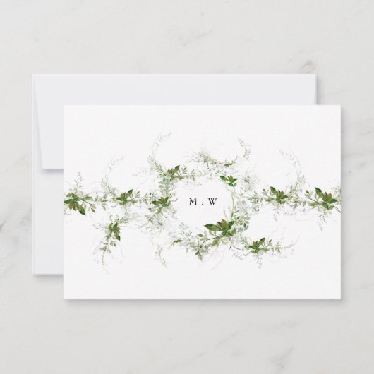 Website | Eukalyptus Monogram Wedding RSVP Karte (Rückseite)