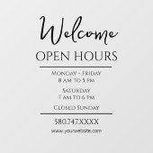 Website-Fenster "Business Welcome and Open Hours" Fensteraufkleber (Blatt)
