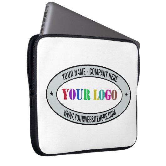 Website für benutzerdefinierte Logo-Namen Business Laptopschutzhülle (Vorne Rechts)