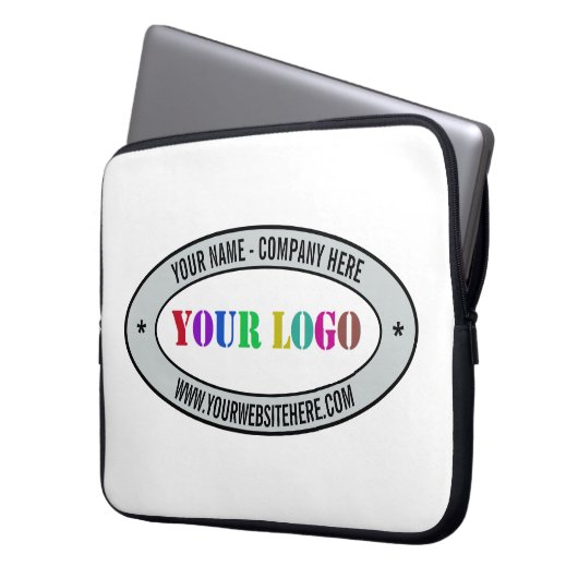 Website für benutzerdefinierte Logo-Namen Business Laptopschutzhülle (Vorderseite Links)