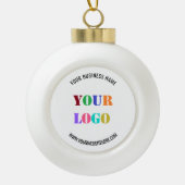 Website für benutzerdefinierte Logo-Namen Werbeakt Keramik Kugel-Ornament (Vorderseite)