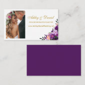 Website für das Hochzeitssehen Lila Blumengebäck B Begleitkarte (Vorne/Hinten)