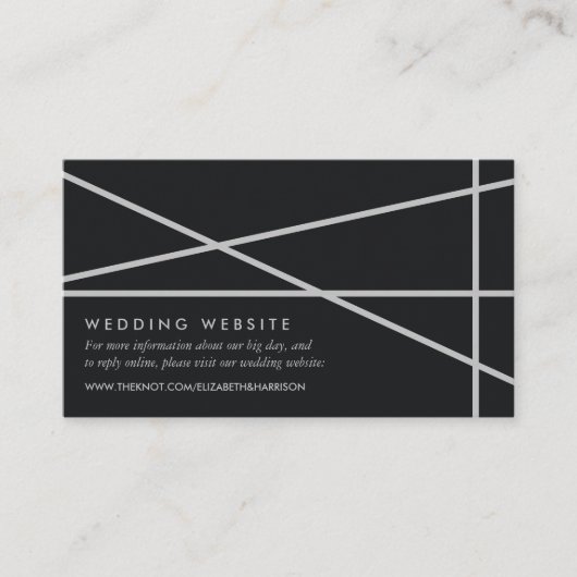 Website für einfache geometrische Hochzeiten Begleitkarte (Vorderseite)