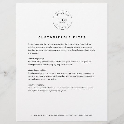 Website für Firmenlogo Flyer (Vorne)