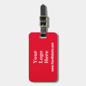 Website für Firmenlogos hell rot und weiß Gepäckanhänger (Vorderseite vertikal)