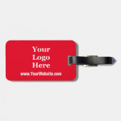 Website für Firmenlogos hell rot und weiß Gepäckanhänger (Rückseite horizontal)