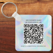 Website für Firmenlogos und QR-Code - Holografie Schlüsselanhänger (Vorderseite)
