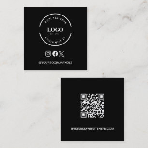 Website für große Logos Soziale Icons Benutzerdefi Quadratische Visitenkarte
