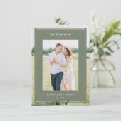 Website für Hochzeiten auf Gerahmtem Foto auf zwei Einladung (Stehend Vorderseite)