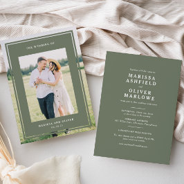 Website für Hochzeiten auf Gerahmtem Foto auf zwei Einladung