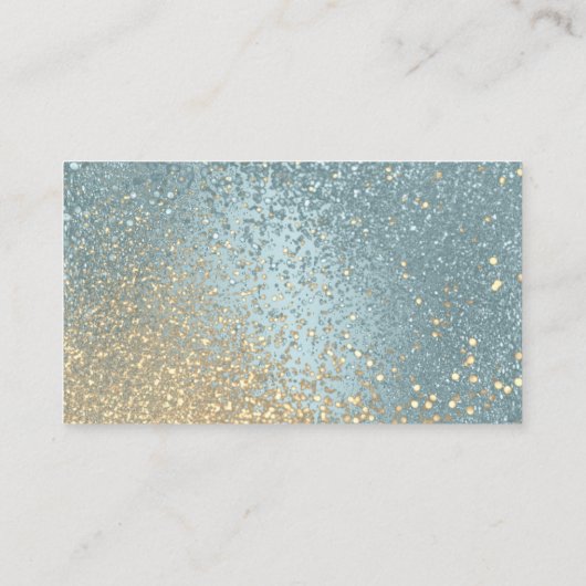 Website für Hochzeiten - Blue and Gold Glitzer Begleitkarte (Rückseite)