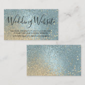 Website für Hochzeiten - Blue and Gold Glitzer Begleitkarte (Vorne/Hinten)