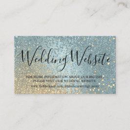 Website für Hochzeiten - Blue and Gold Glitzer Begleitkarte