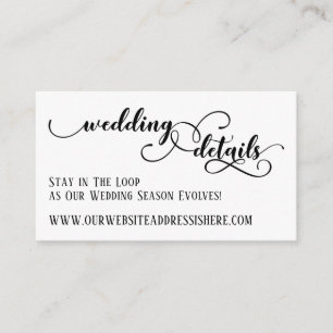 Website für Hochzeiten Details in Elaborate Script Begleitkarte