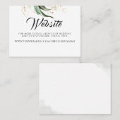Website für Hochzeiten Gold Greenery Visitenkarte (Vorne/Hinten)